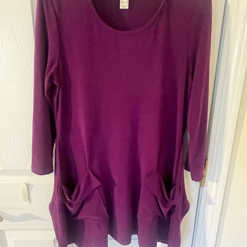 Joseph Ribkoff purple tunic top. Size 10